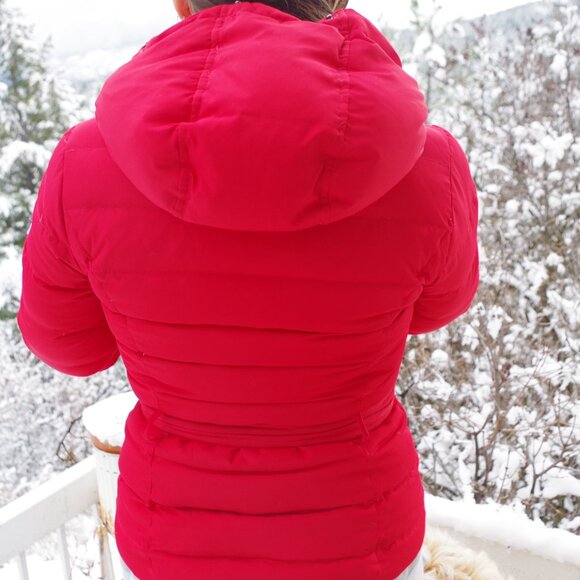 Ladies Red 80% Down Winter Jacket By Abercrombie & Fitch - Picture 3 of 8